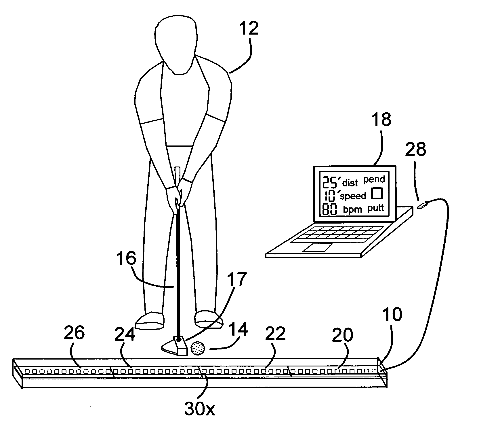 Pendulum putting stroke training aid