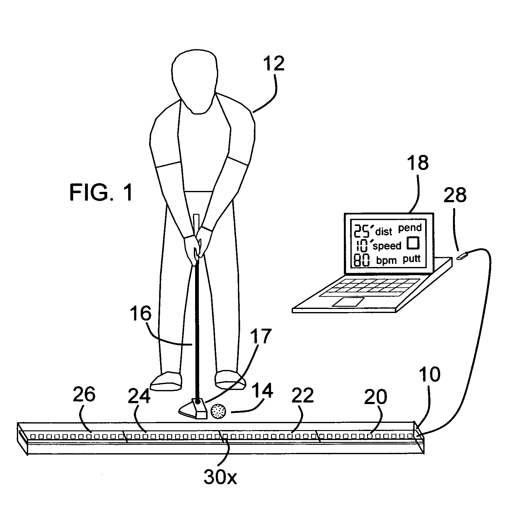 Pendulum putting stroke training aid