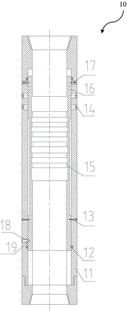 Sliding sleeve type fracturing module, device including the module and method of using the device