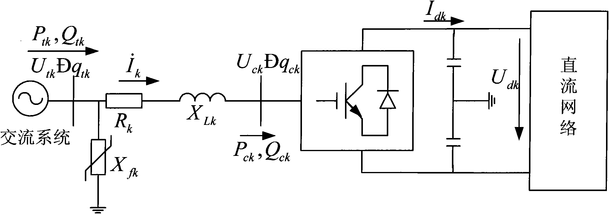 Method for statically analyzing voltage stabilization of VSC-HVDC (Voltage-Sourced Converter-High Voltage Director Current) containing AC and DC system