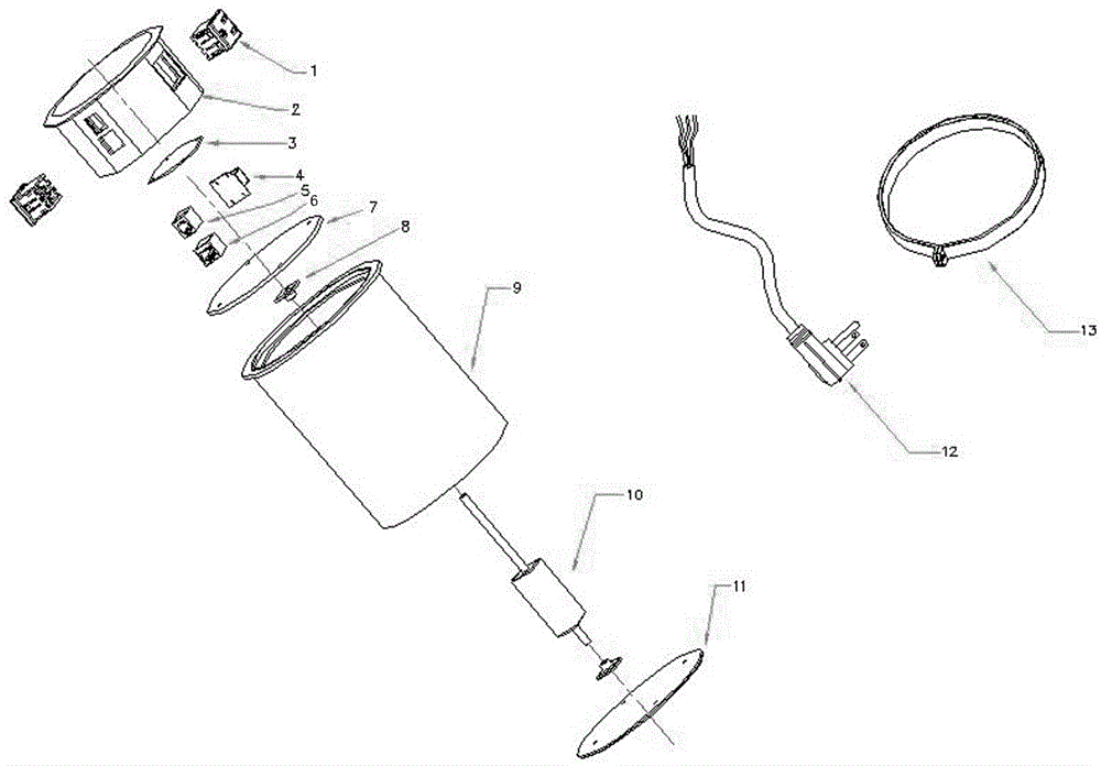 Embedded wireless charging power strip