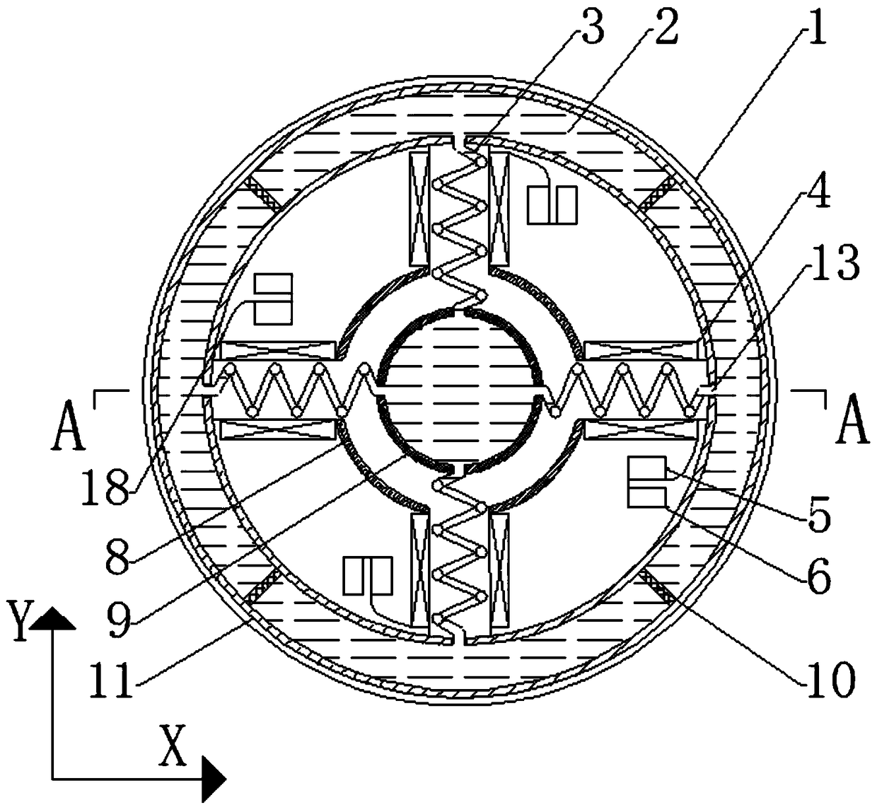 Magneto-rheological semi-active damper with adjustable stiffness