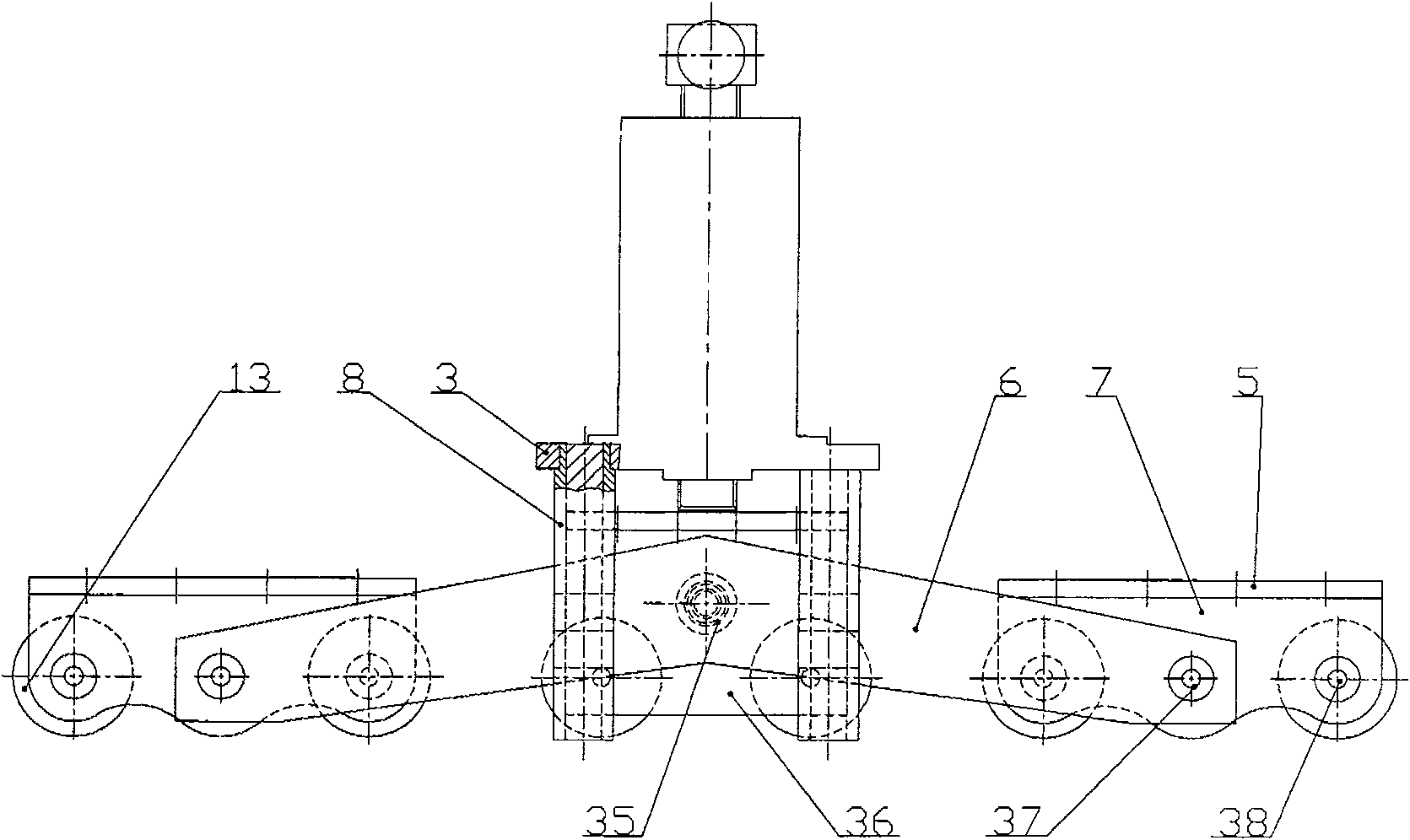 Water spreading method cable laying robot propulsion mechanism