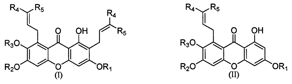 1,3,6,7-tetrahydroxy xanthone derivative and preparing method and application thereof