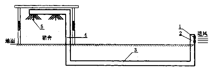 Tunnel wind air conditioning device of improving hoggery hot environment