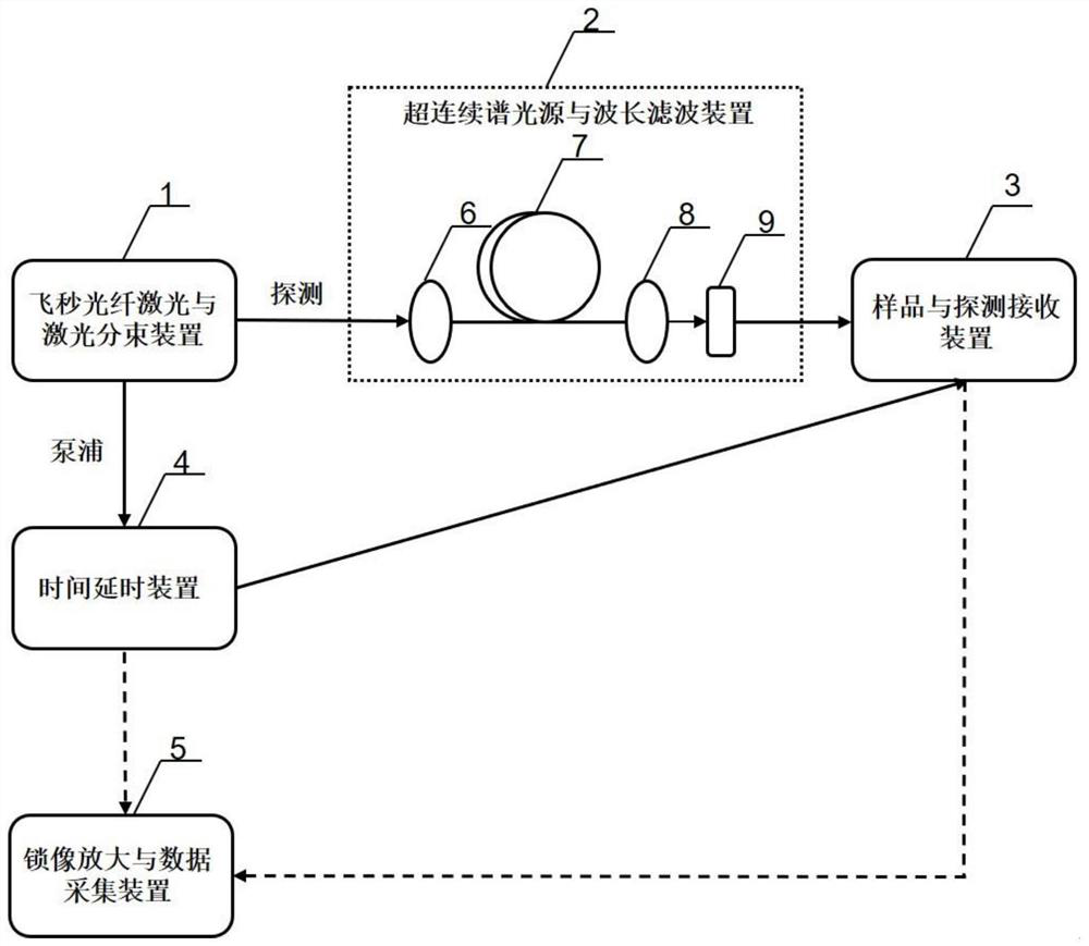 Tunable pumping-detecting system based on super-continuum spectrum light source