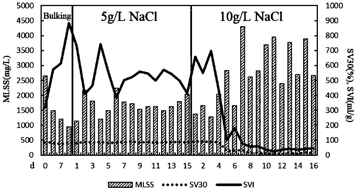 Method for controlling synthesis stability of polyhydroxyalkanoate of mixed flora through sodium chloride