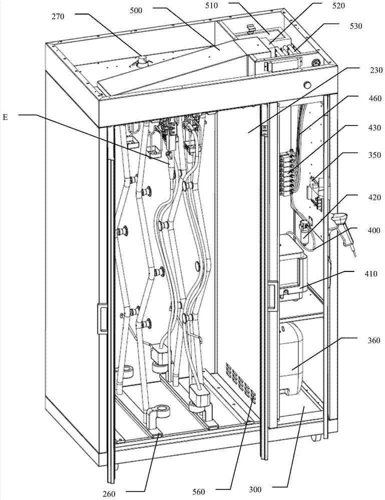 Inner mirror storing cabinet of storing cavity keeping micro positive force