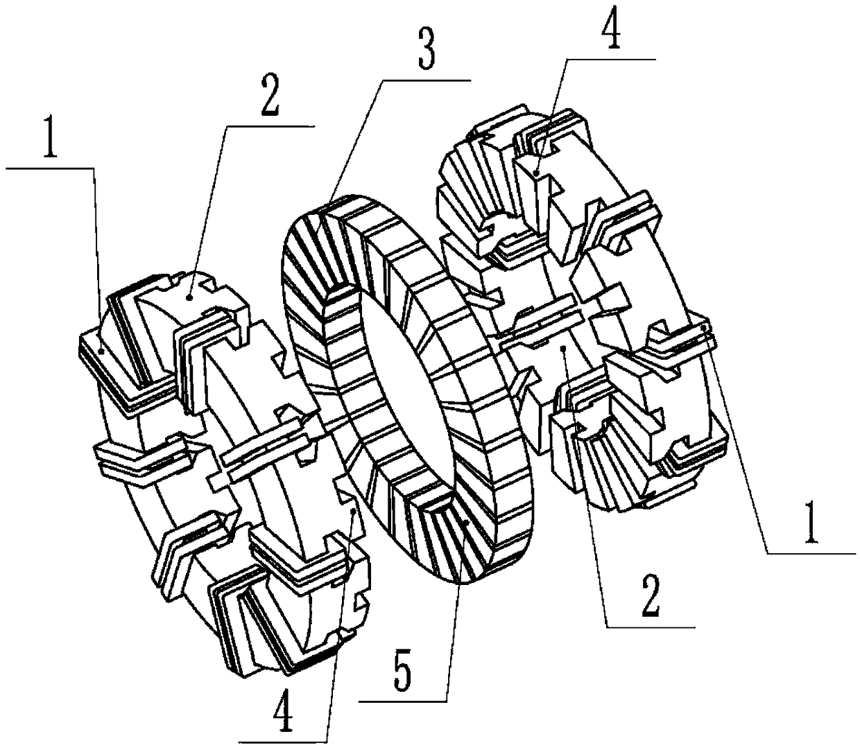 A dual-stator claw-pole axial flux permanent magnet vernier motor