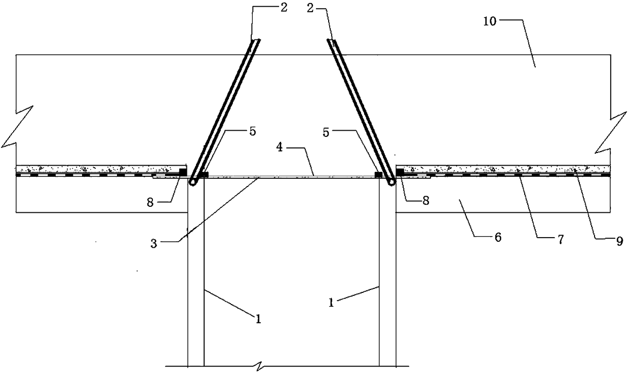 Construction method of waterproof structure of connection gap between anti-pulling pile and bottom plate