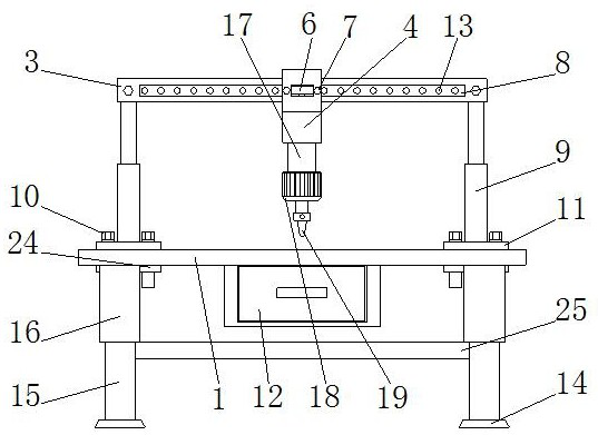 Convenient-to-clamp high-stability perforating device for furniture processing