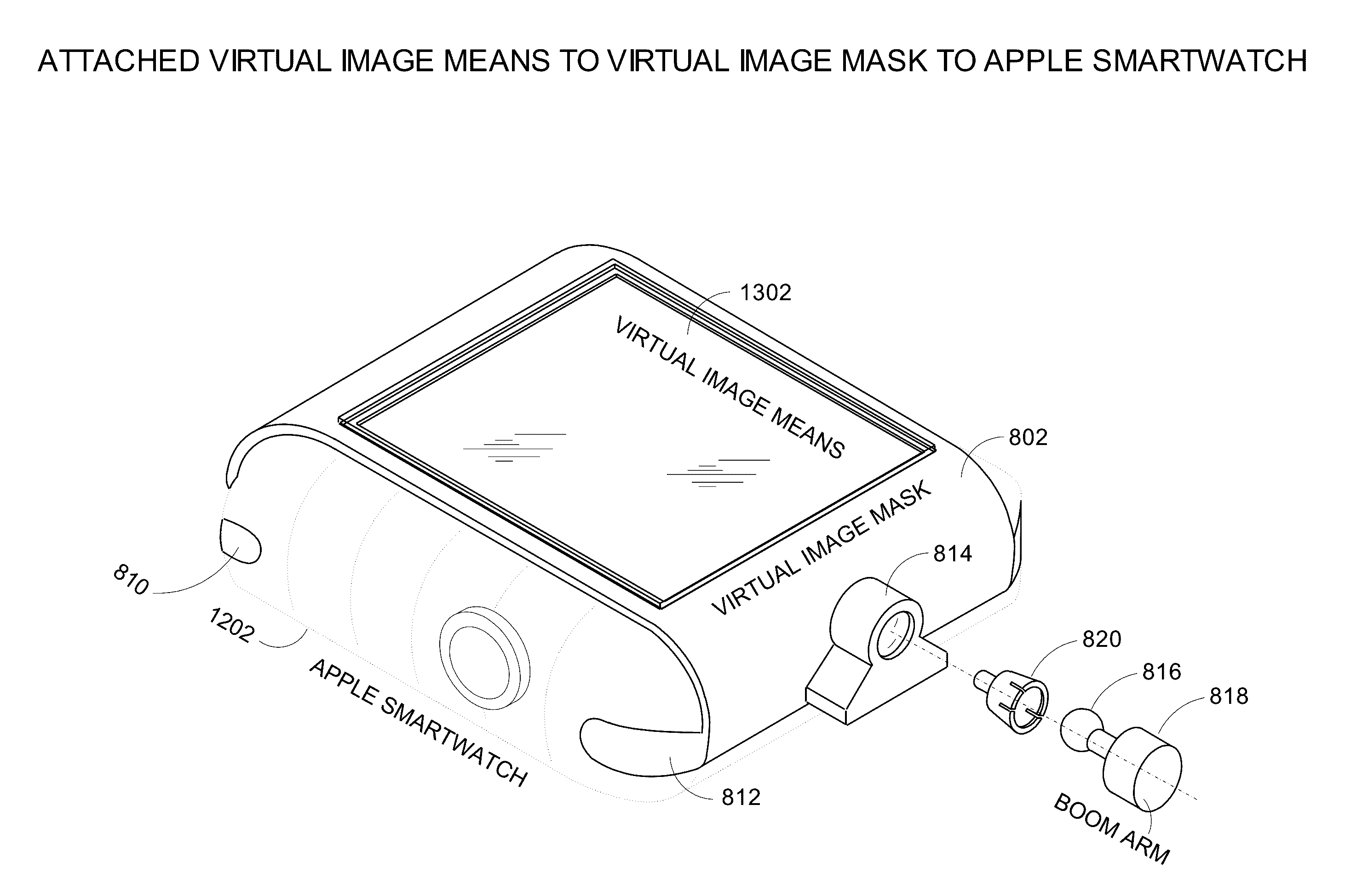 Virtual image mask for smartwatches