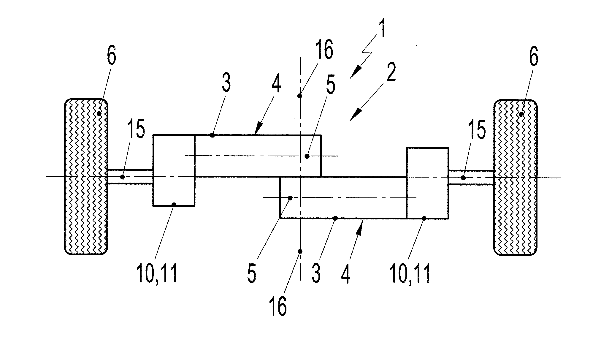 Chassis for a motor vehicle having an electrical axle