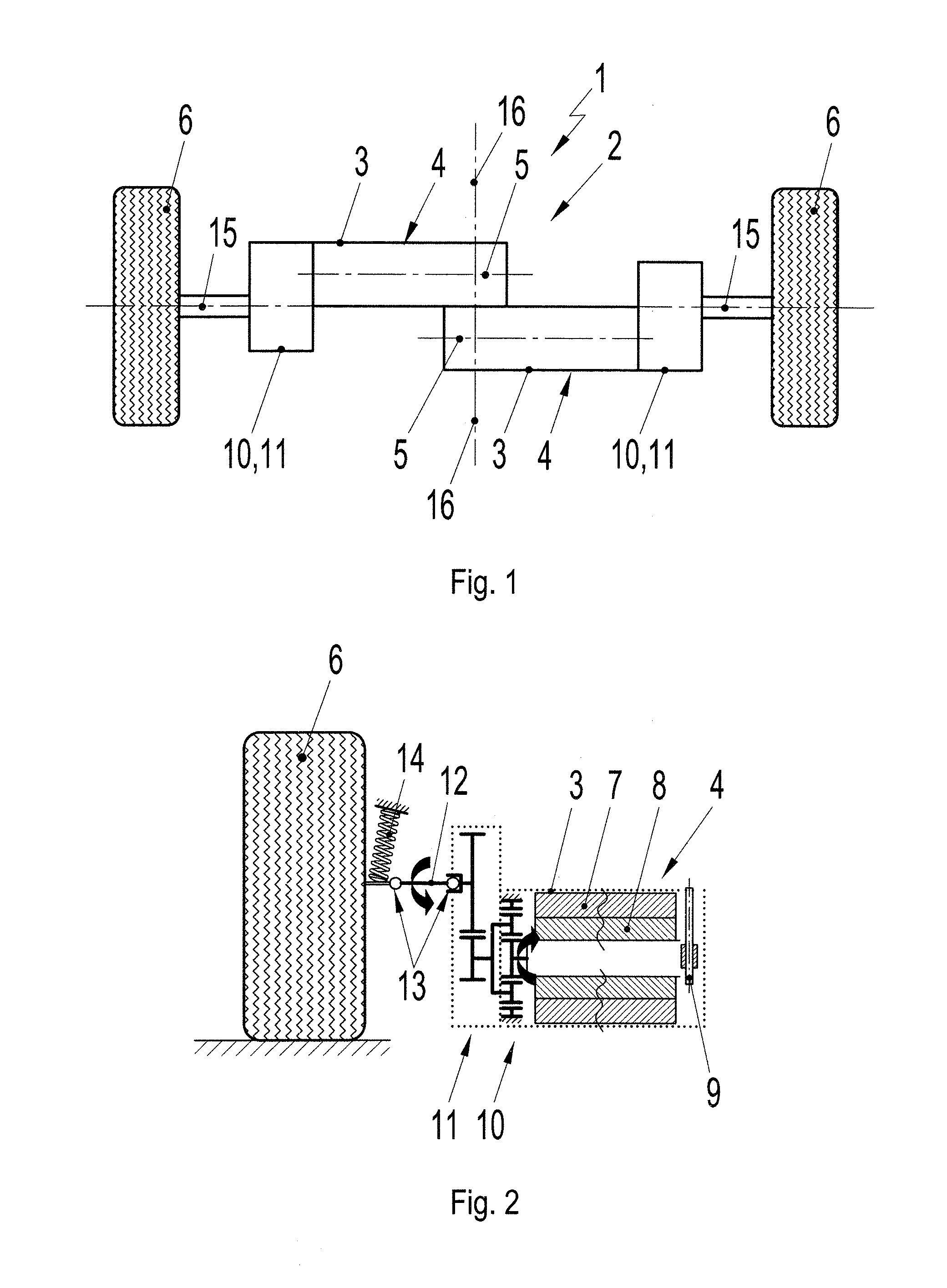 Chassis for a motor vehicle having an electrical axle