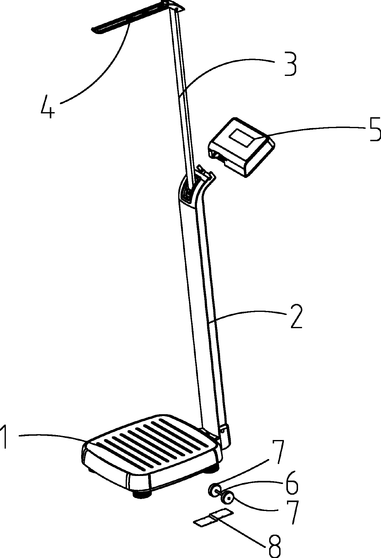 Movable height and weight scale