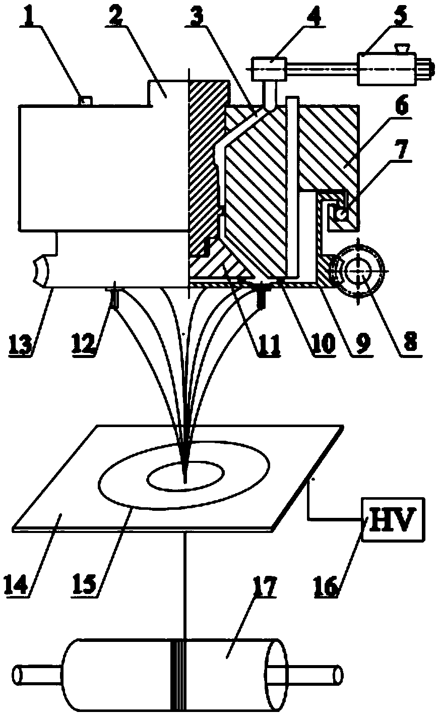 A kind of multi-needle rotary twisting melt electrospinning nano twisted yarn preparation device and method