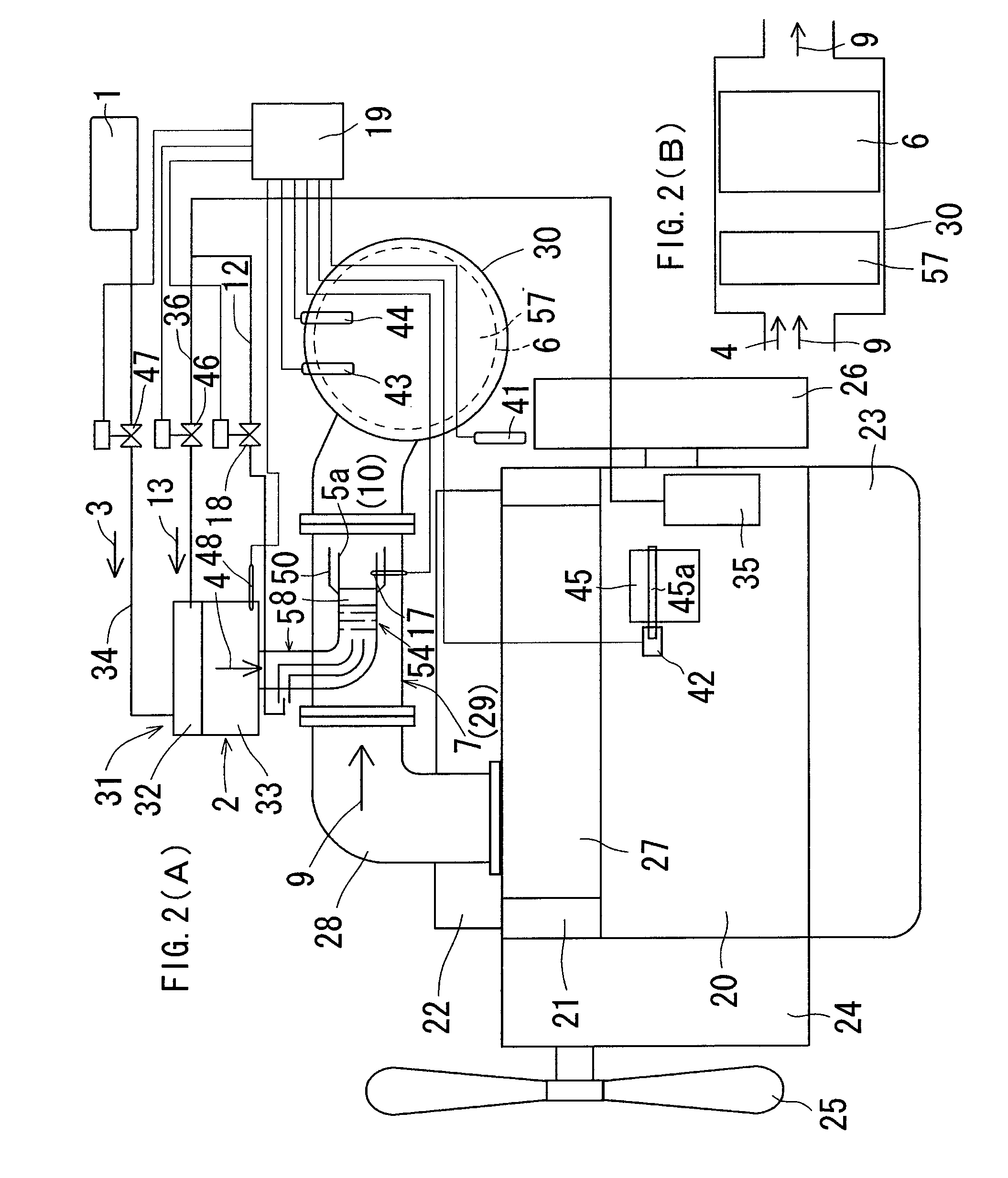 Exhaust device for a diesel engine