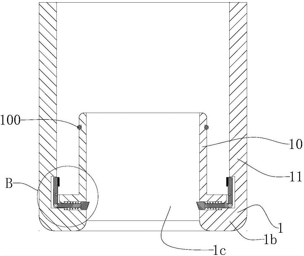 Sealing and packing structure on drinking water barrel