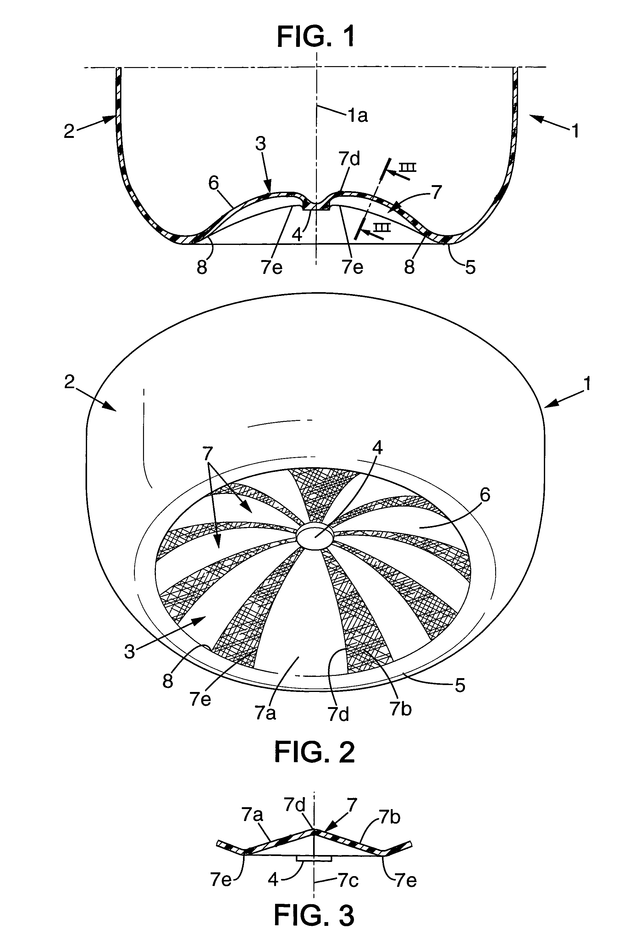 Container made from thermoplastic material with a domed base