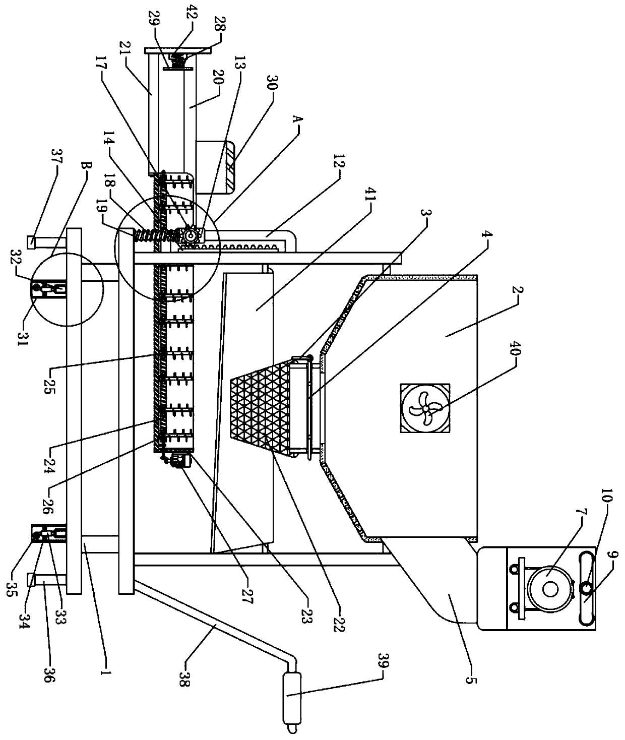 A built-in lifting arrangement storage device for basketball training