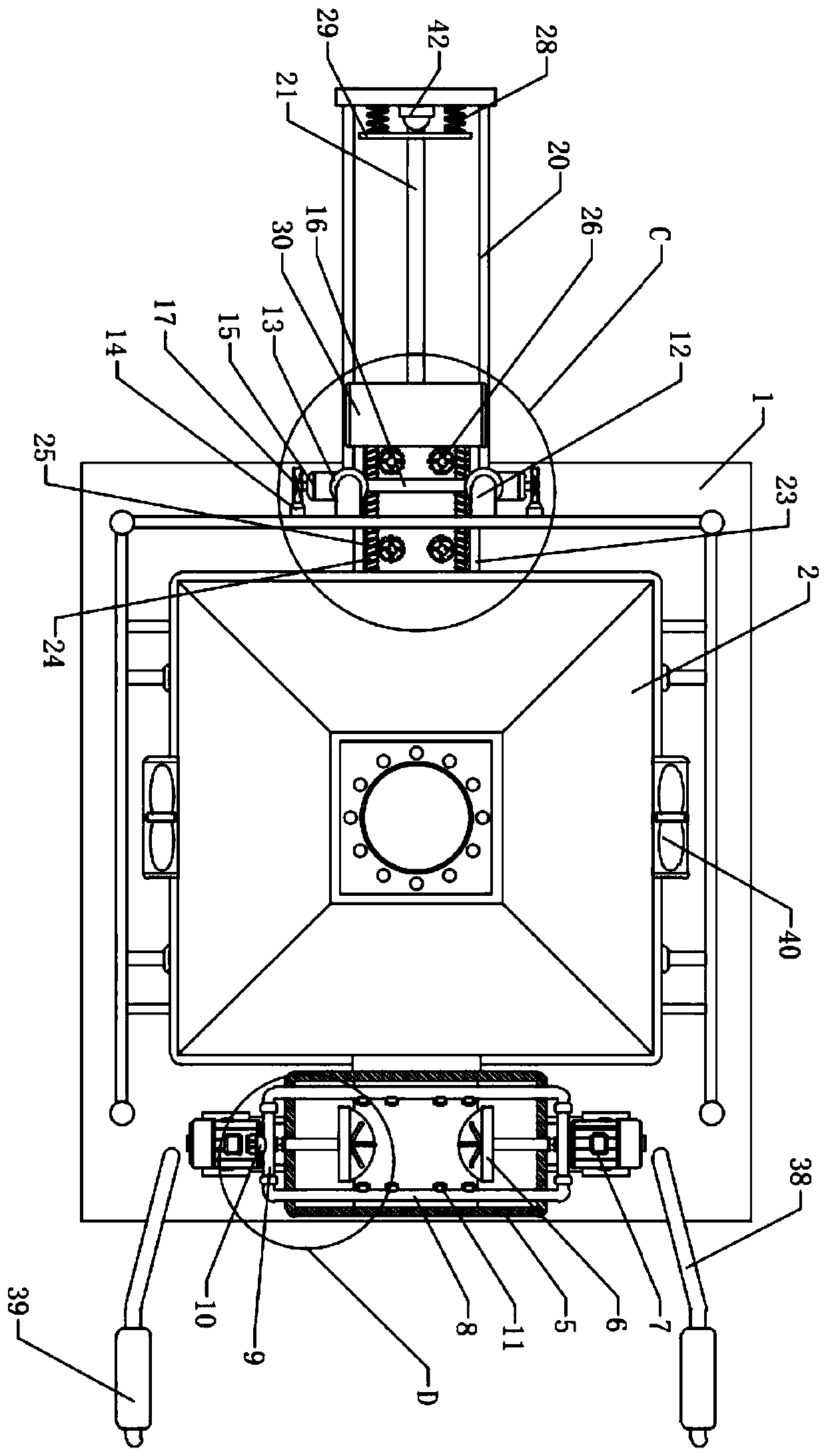 A built-in lifting arrangement storage device for basketball training