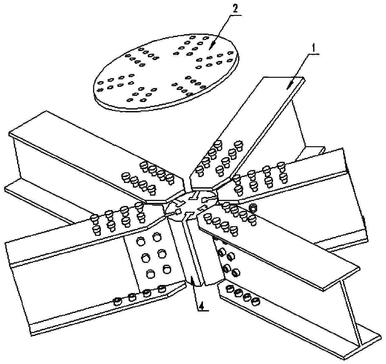 Inserting connection type single-layer aluminum alloy reticulated shell connection joint