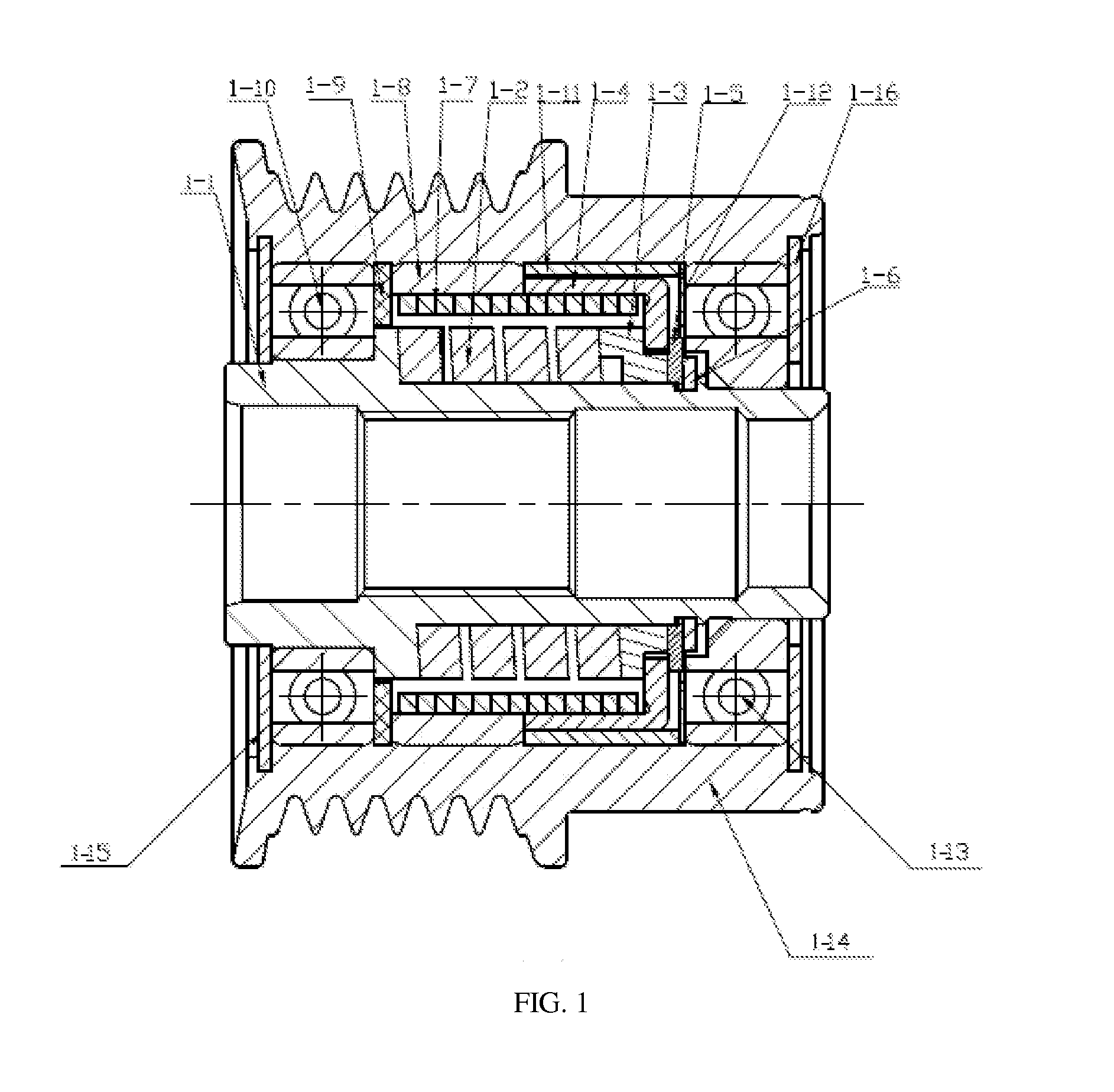 Unidirectional coupling damping pulley