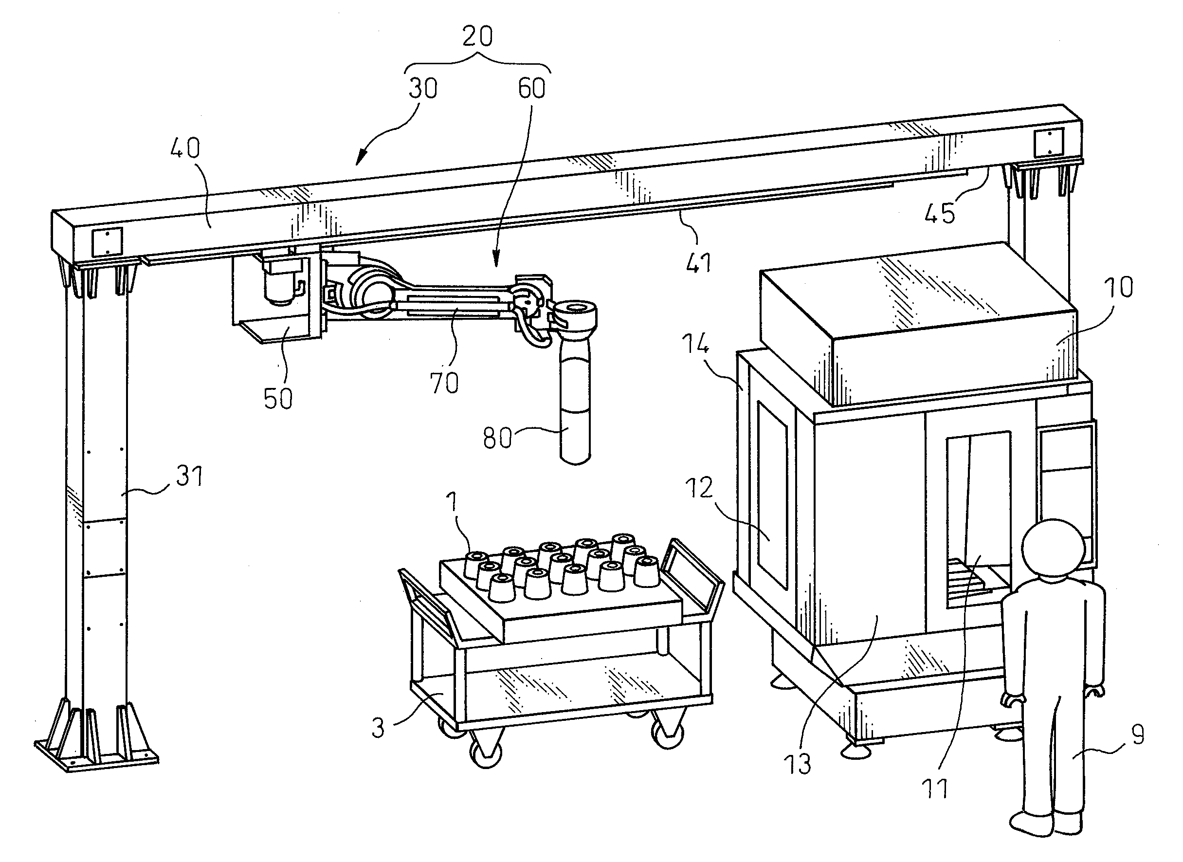 Workpiece transfer robot system