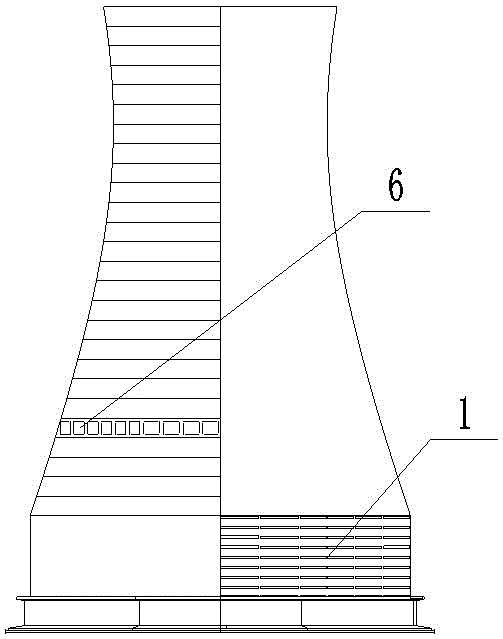 An indirect air-cooling method for light-weight steel frame structure towers capable of saving water and preventing freezing