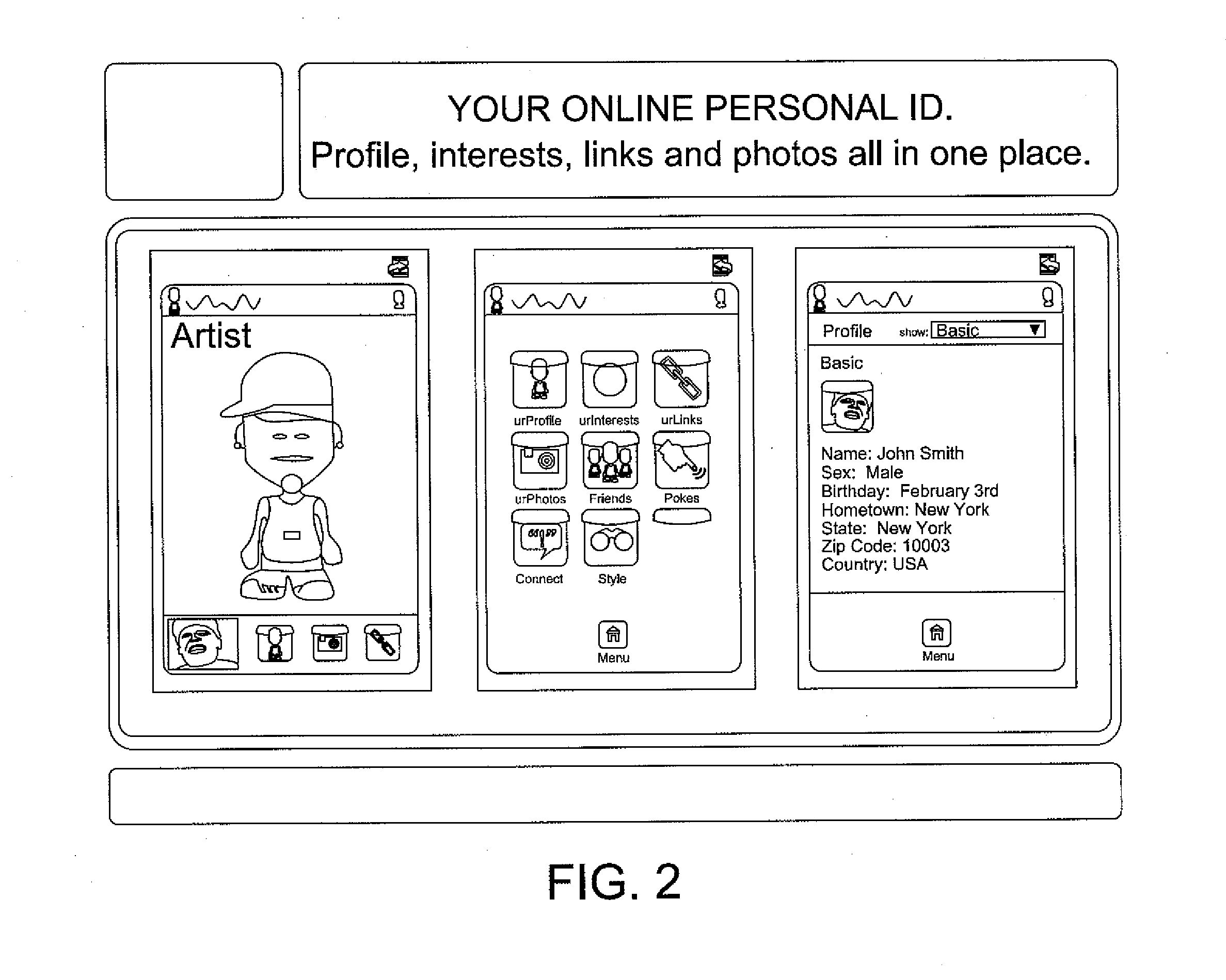 Widgetized avatar and a method and system of creating and using same