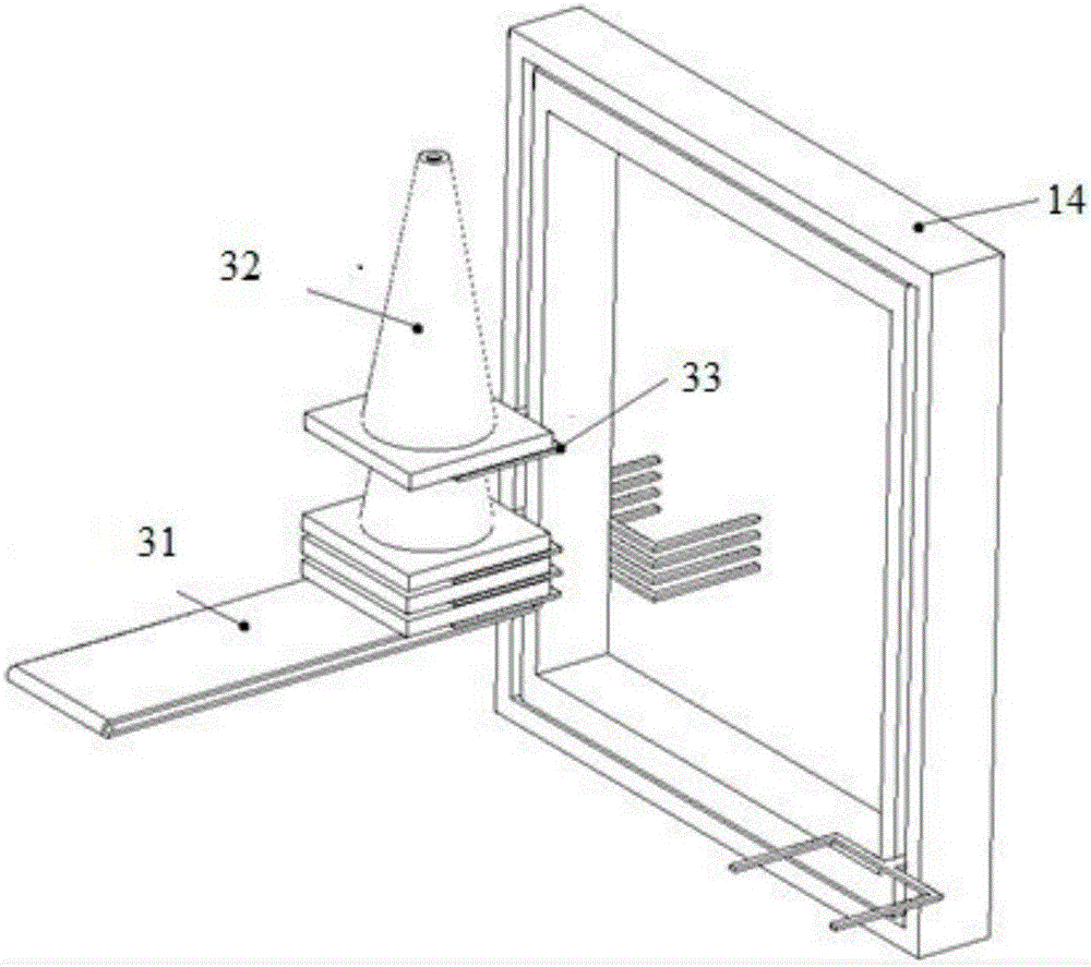 Gantry-type road cone automatically deploying and retracting device