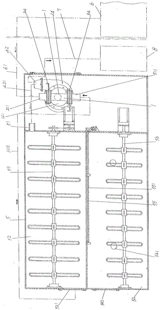 Down transition device for down blower on down filling machine