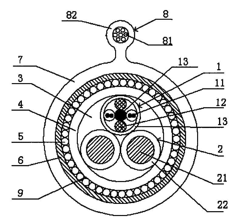 Self-supporting lightning-proof optical cable