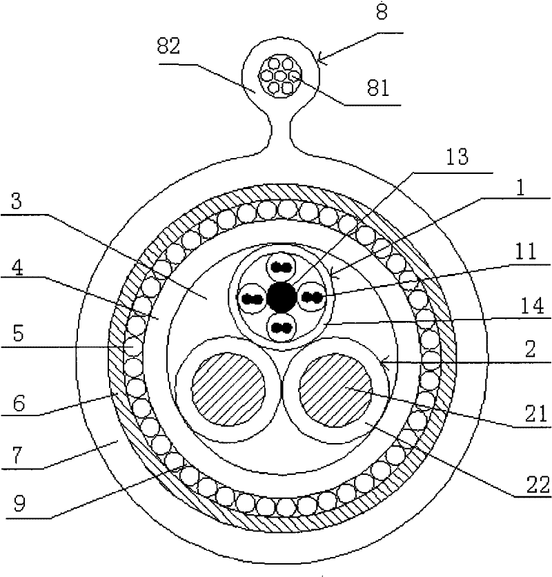 Self-supporting lightning-proof optical cable