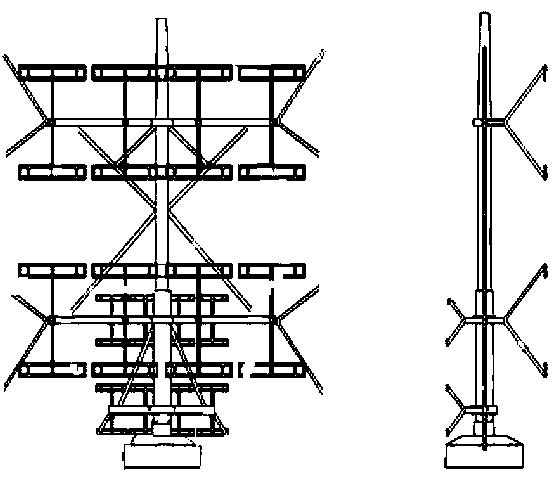 Short wave logarithm three-dimensional array antenna system