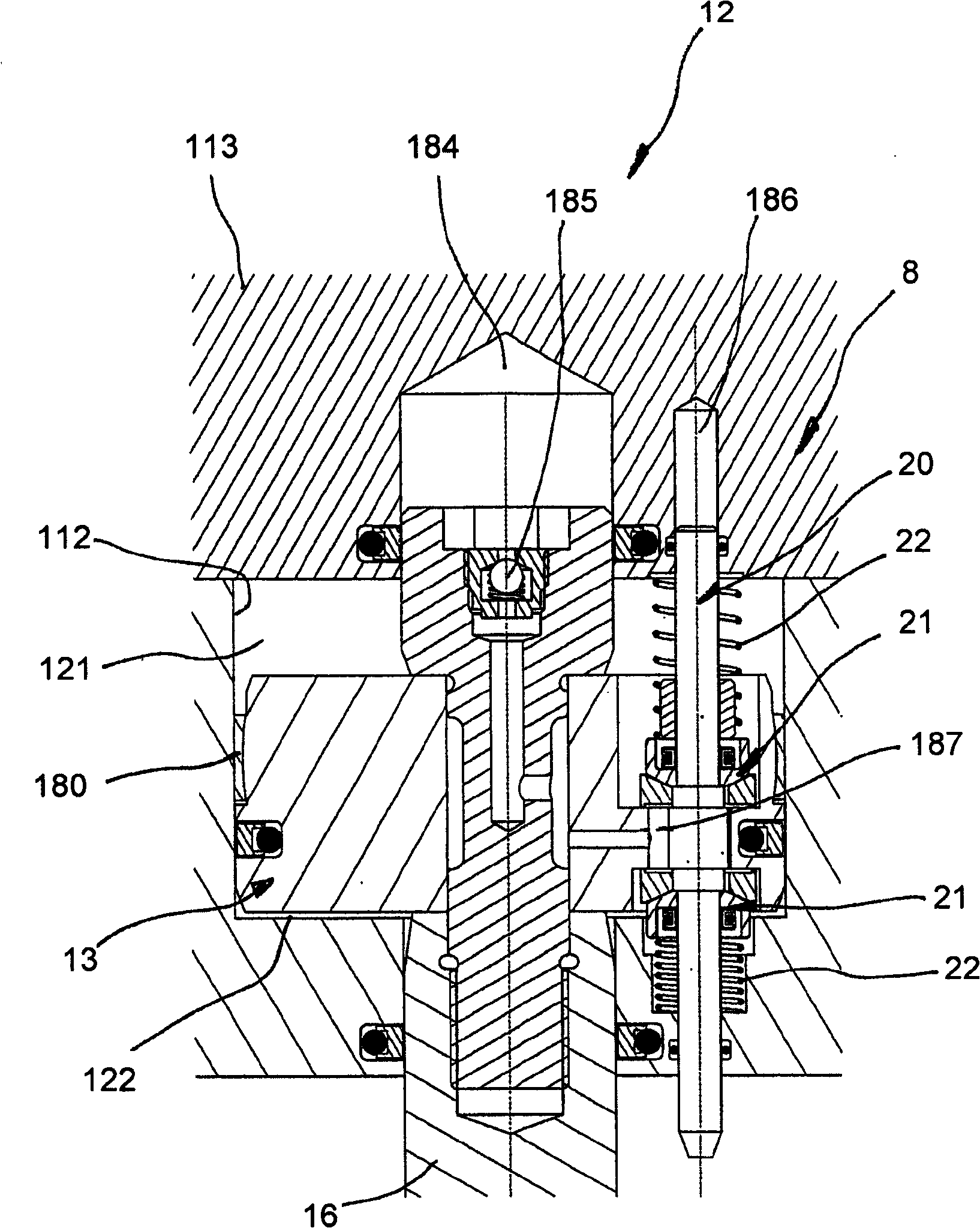 Pressure device for a variable compression ratio engine