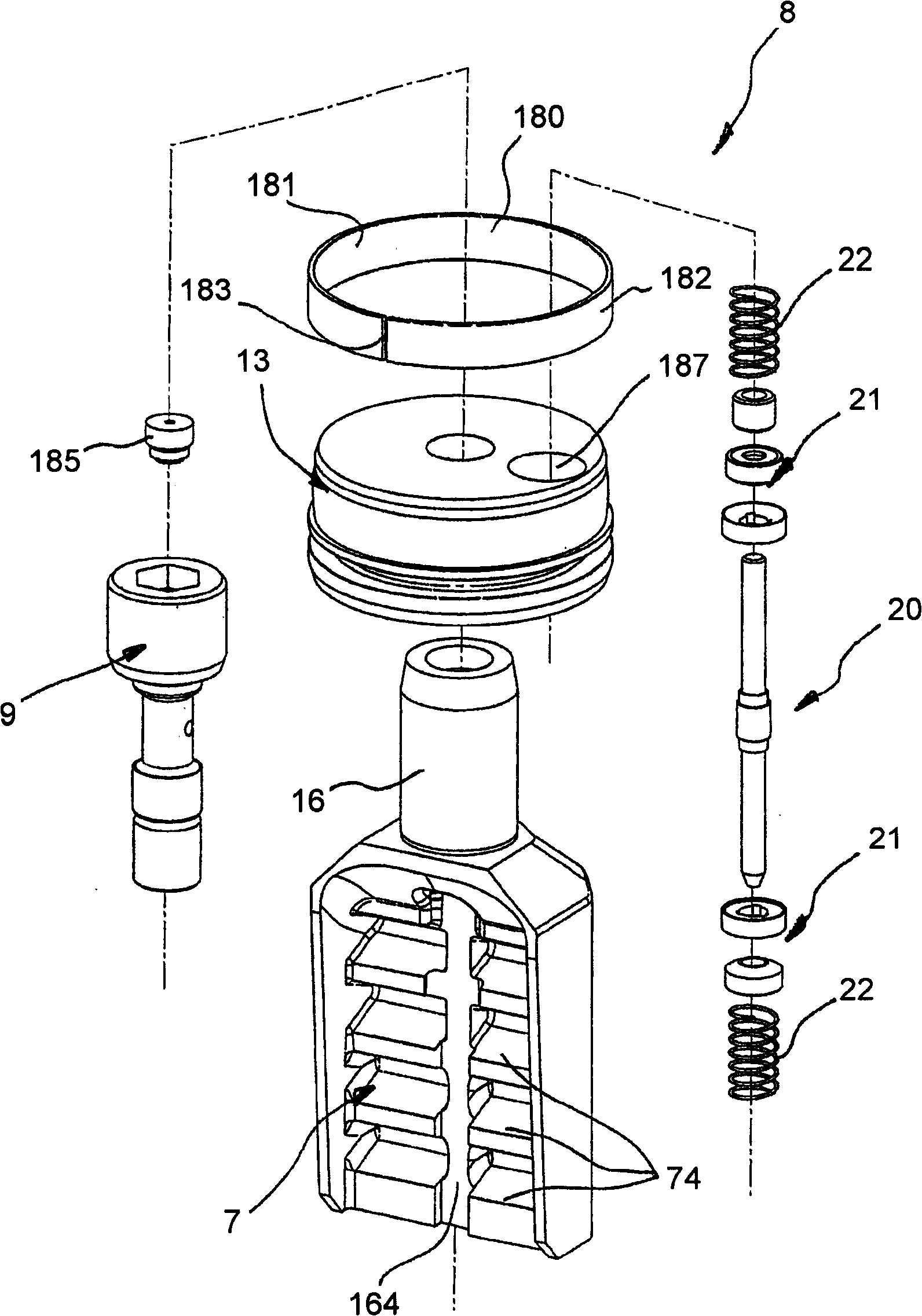 Pressure device for a variable compression ratio engine