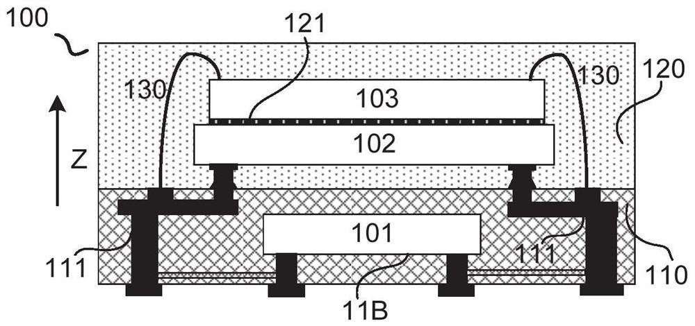 Multi-bare-chip package structure, chip and method