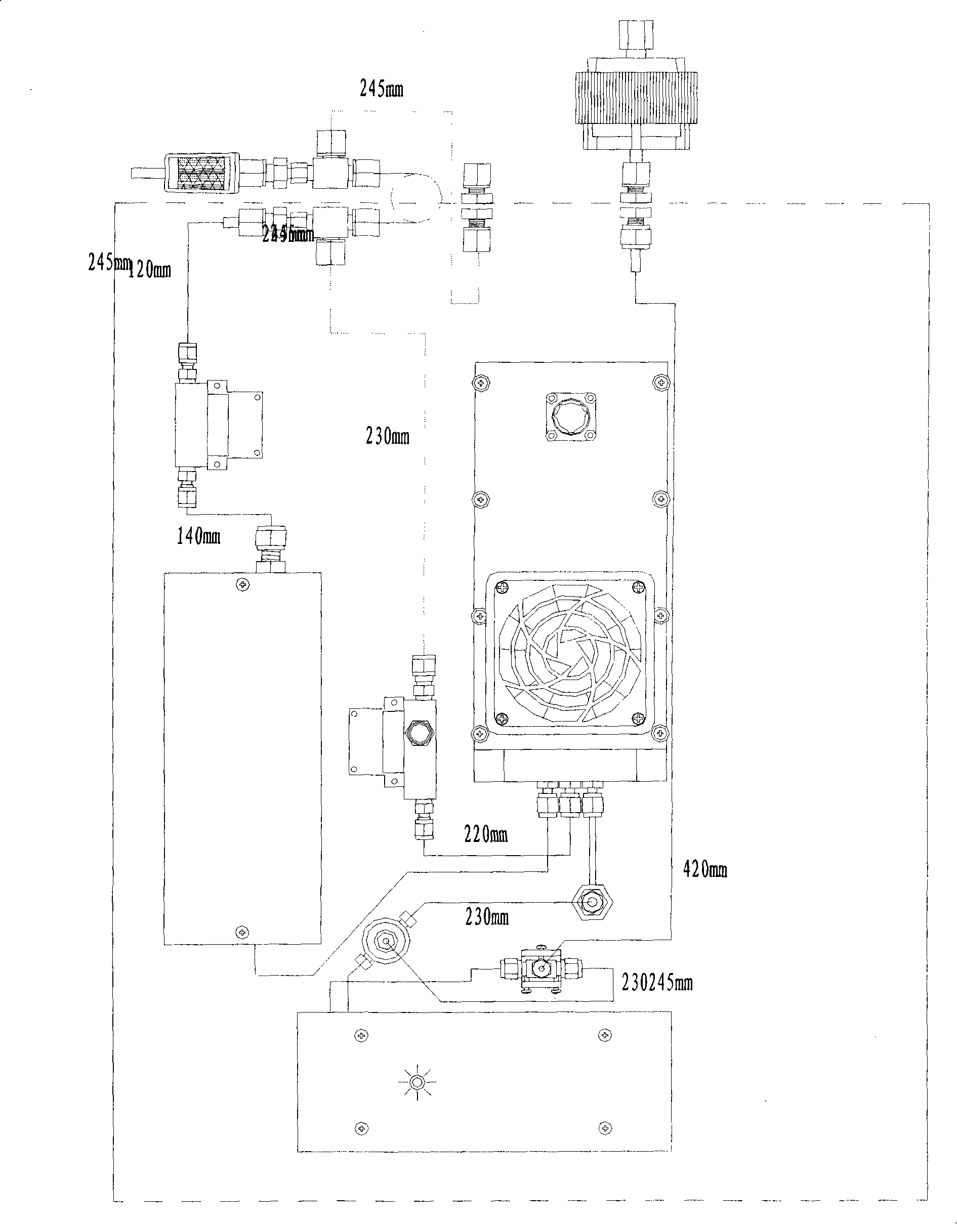 System using chemiluminescence method to execute nitrous oxides analysis