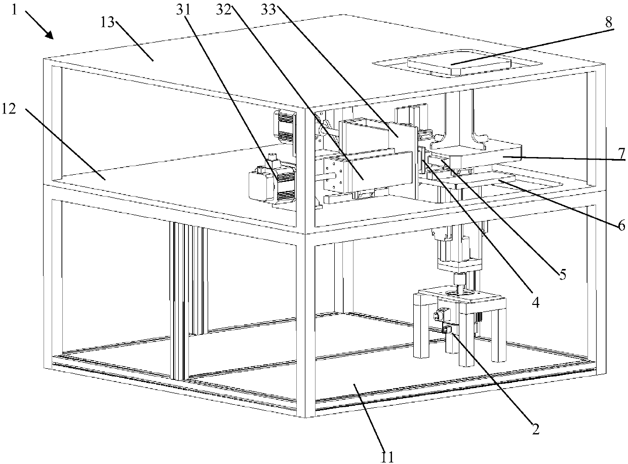 Three-axis vibration test table and control method