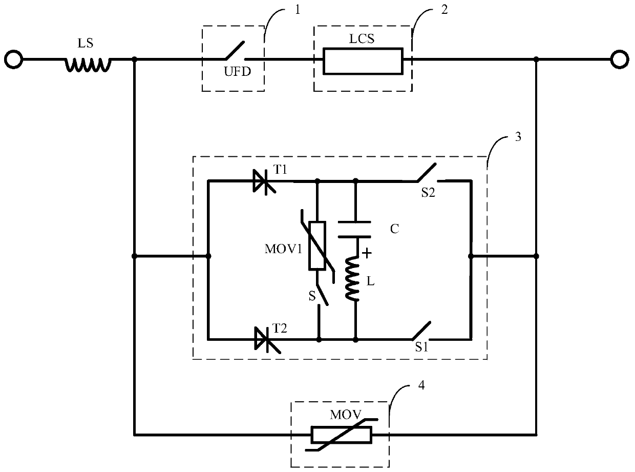 Hybrid direct-current circuit breaker based on capacitor commutation