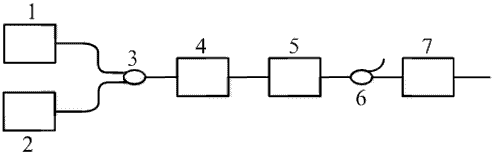 Method and device for achieving all-optical quantum random number generation through four-wave mixing effect