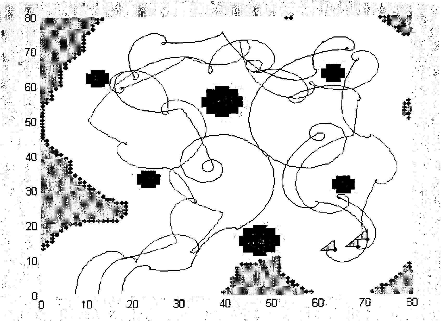 Multi-robot cooperative exploring and mapping method with communication distances limited under unknown environments