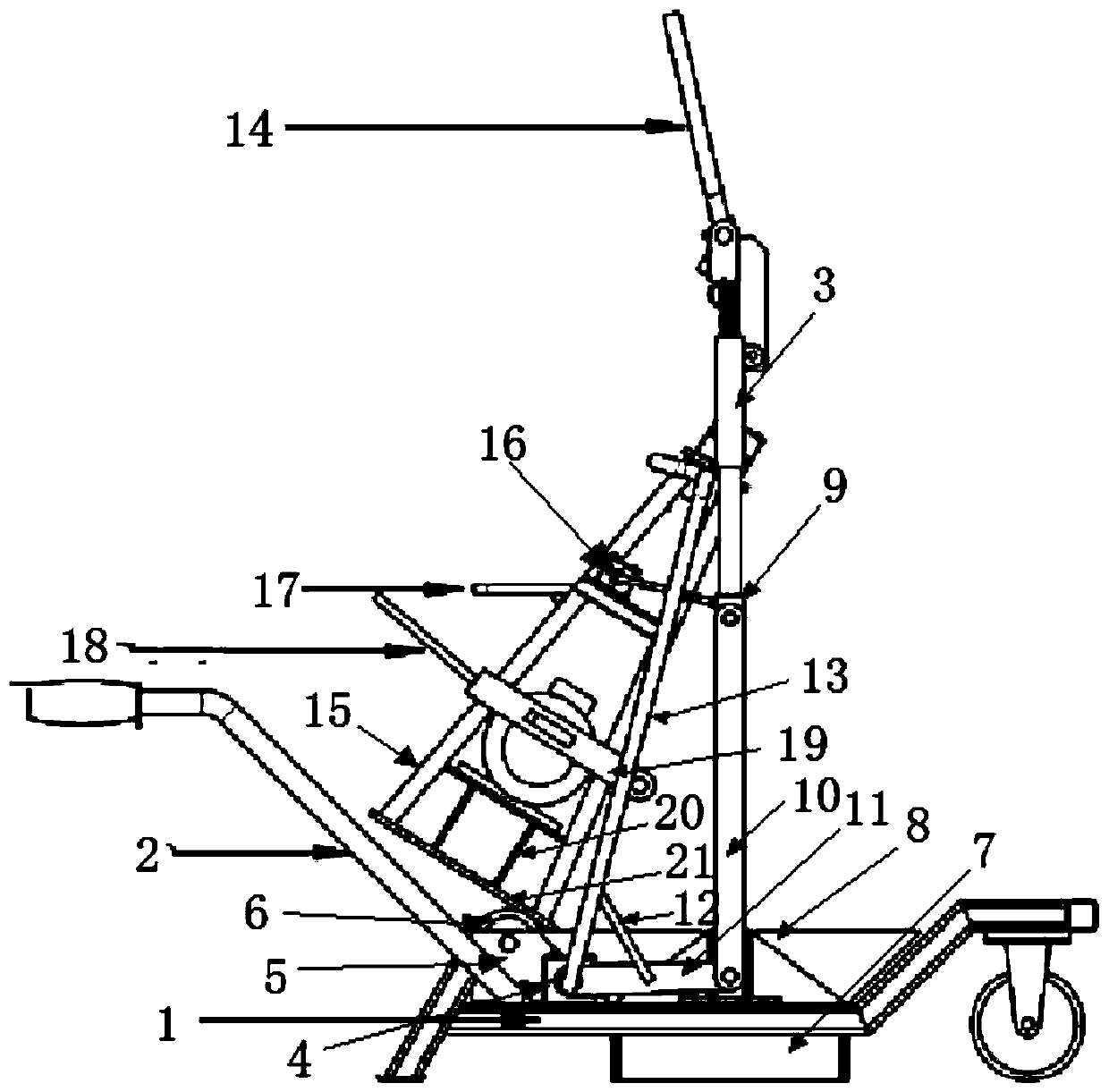 Movable asphalt mixture blank removing machine