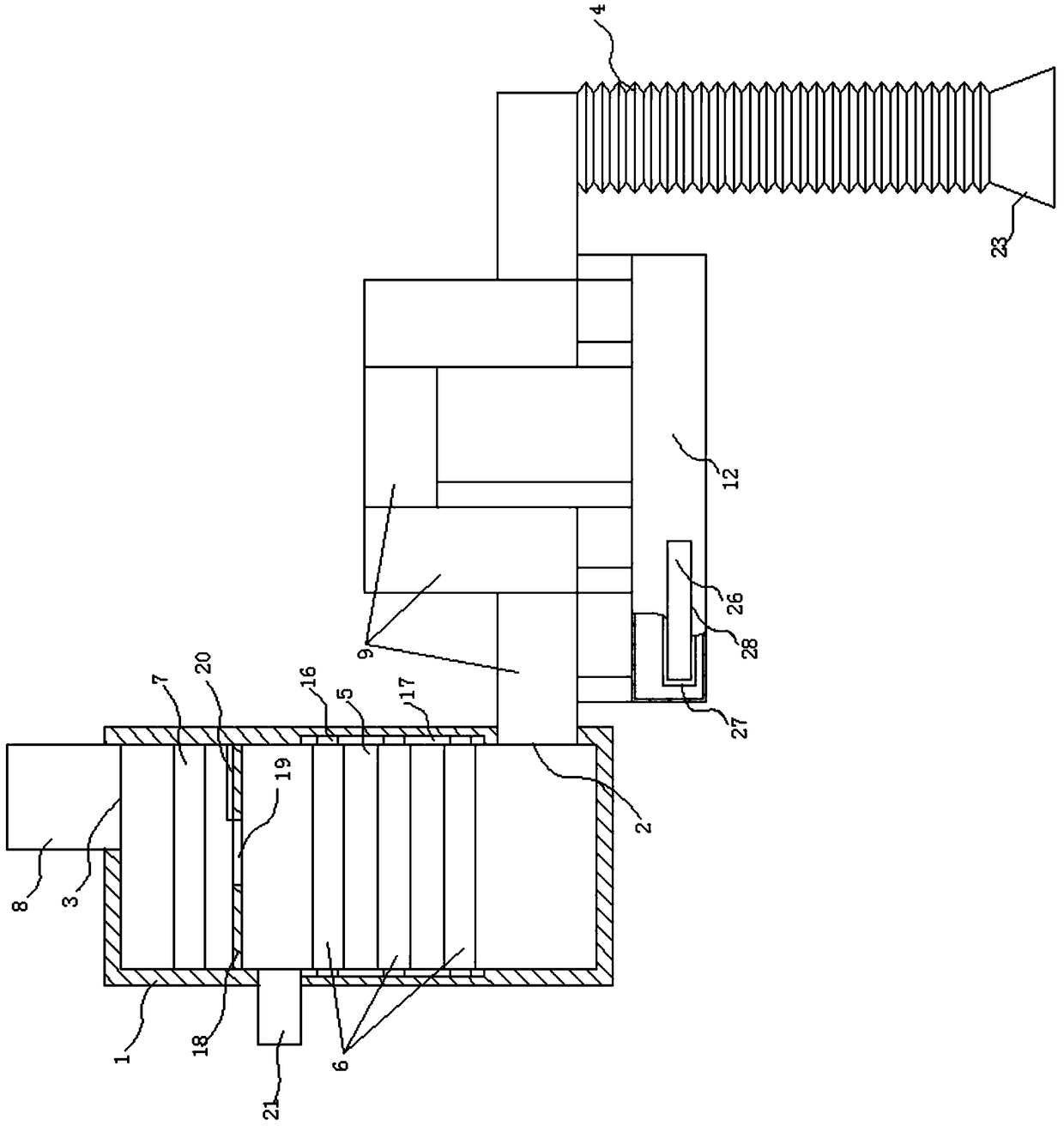 Dedusting purification device for cutting machine