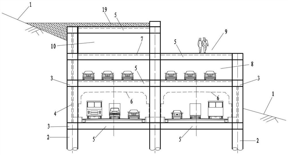 Frame type roadbed retaining structure