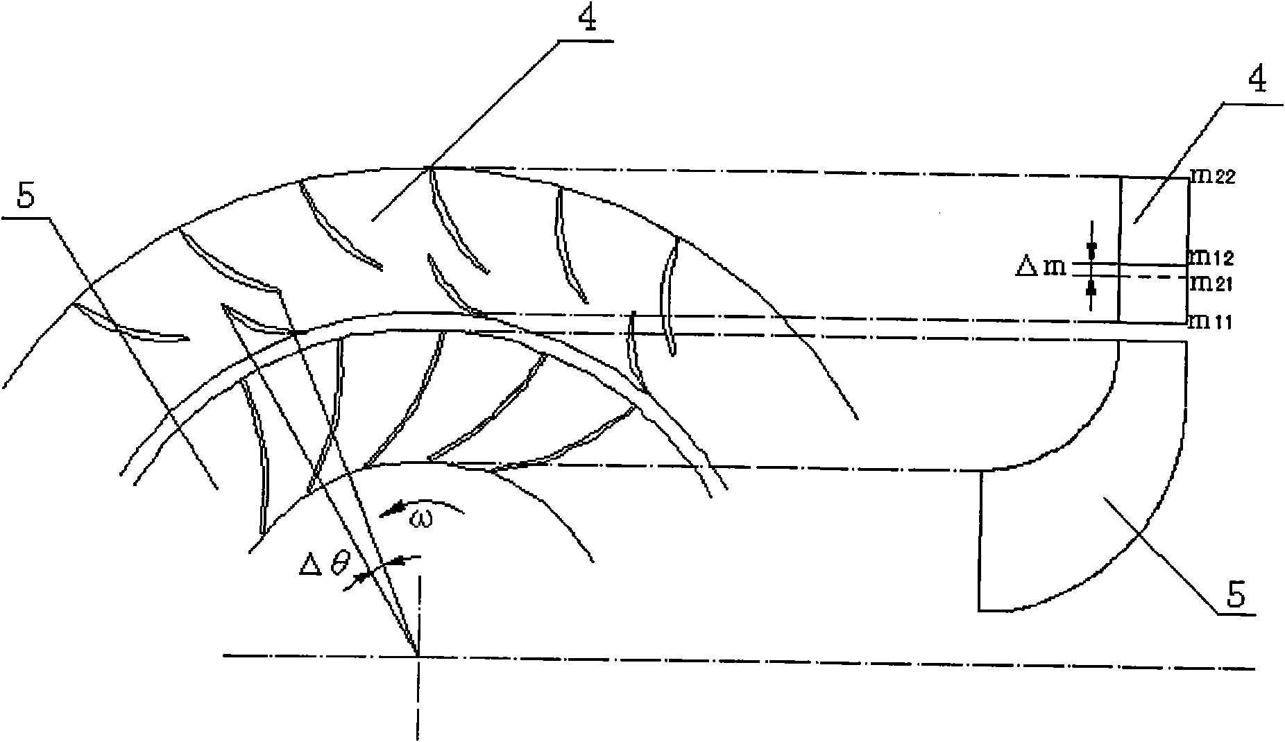 1/2-type tandem-blade diffuser