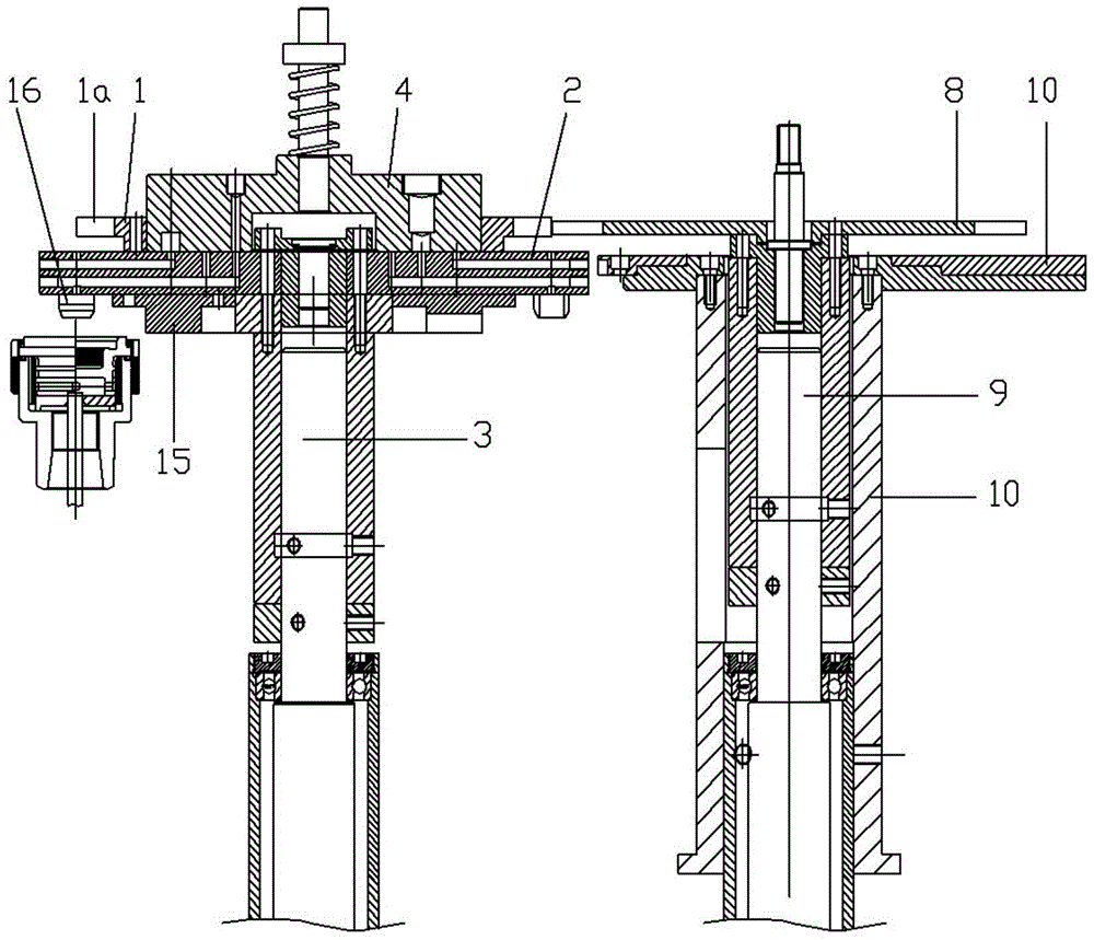 Feeding and unloading device for anti-jump bottle cap molding machine