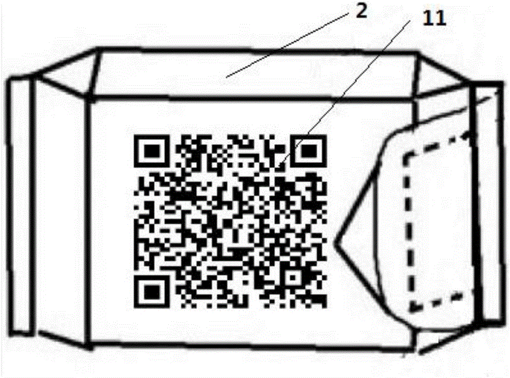 Information transfer system based on two-dimensional code and sanitary towel packet with information transfer function