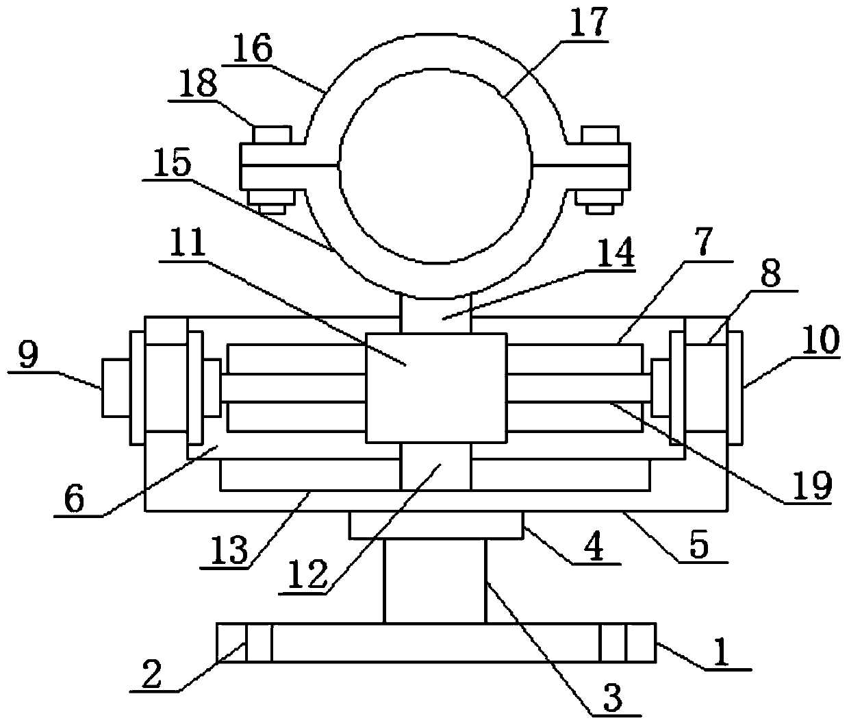 Horizontal plane regulating device for pipeline butt-joint